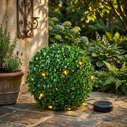 Solar Powered Topiary Ball Lights – 27cm Hanging LED Garden Ornament for Wedding, Backyard and Balcony Decor