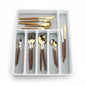 6 Compartment Drawer Organiser Tray – Non-Slip Cutlery & Utensil Storage Box for Kitchen or Office