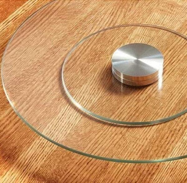 Tempered Glass Lazy Susan 360° Rotating Turntable Serving Tray Kitchen Dining Table Organiser & Cake Decorating Rotating Stand