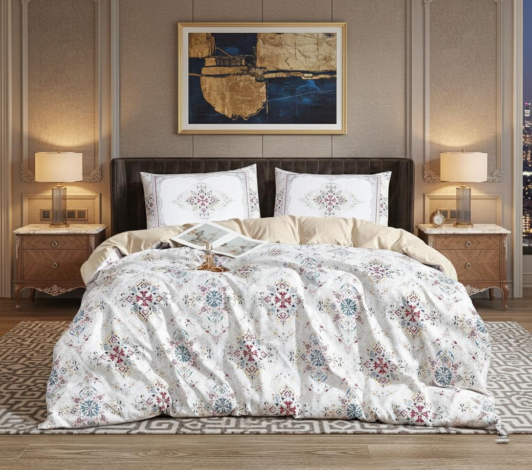 Floral Duvet Cover Set 3 Piece Double & King Size Soft Microfiber Bedding Set with 2 Pillowcases Floral Bed Linen Quilt Cover UK