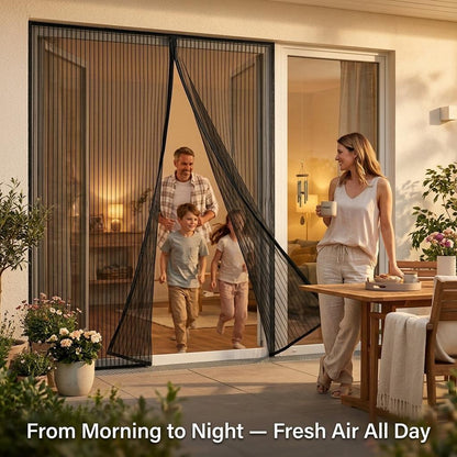 Magnetic Mesh Screen Door Curtain with Automatic Magnetic Closure, Hands-Free Bug Screen for Home, Patio & Garden Doors