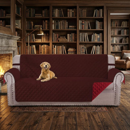 Quilted Sofa Cover Non Slip 1 2 3 Seater Couch Protector Reversible Washable Furniture Cover Pet & Kids Friendly 5 colors available
