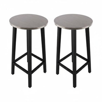Solid Wood Bar Stools Set of 2 – Stylish Modern Breakfast Bar Seating with Durable Metal Legs, Space-Saving Kitchen Island Stools (3 Color Options)