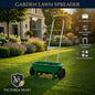 12L Lawn Seed Spreader Rotary Garden Fertiliser & Salt Spreader with Adjustable Flow Rate, Long Aluminium Handle & Protective Rain Cover