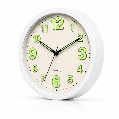 Glow in the Dark Wall Clock 30cm Luminous Numbers & Hands Silent Bedroom Clock Stylish Home Décor AA Battery UK