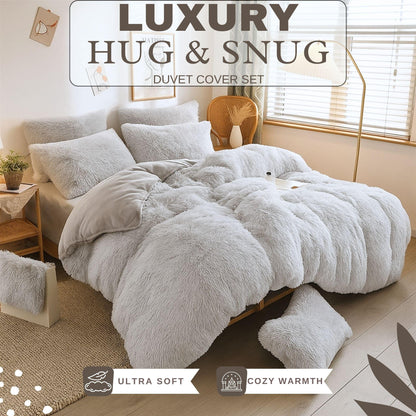 Snuggle Bedding Polyester Fleece Duvet Cover Super Warm & Cosy Set Double King Single Bed Must-Have Winter Comfort