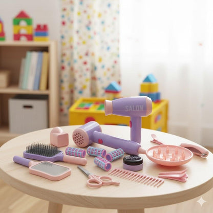 Kids Pretend Hair Salon Play Set with Storage Box Creative Roleplay Toy & Ideal Toddler Gift for Birthday play