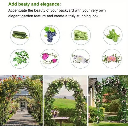 2.4M Garden Arch Trellis Metal Tubular Frame Climbing Plant Archway Arbour