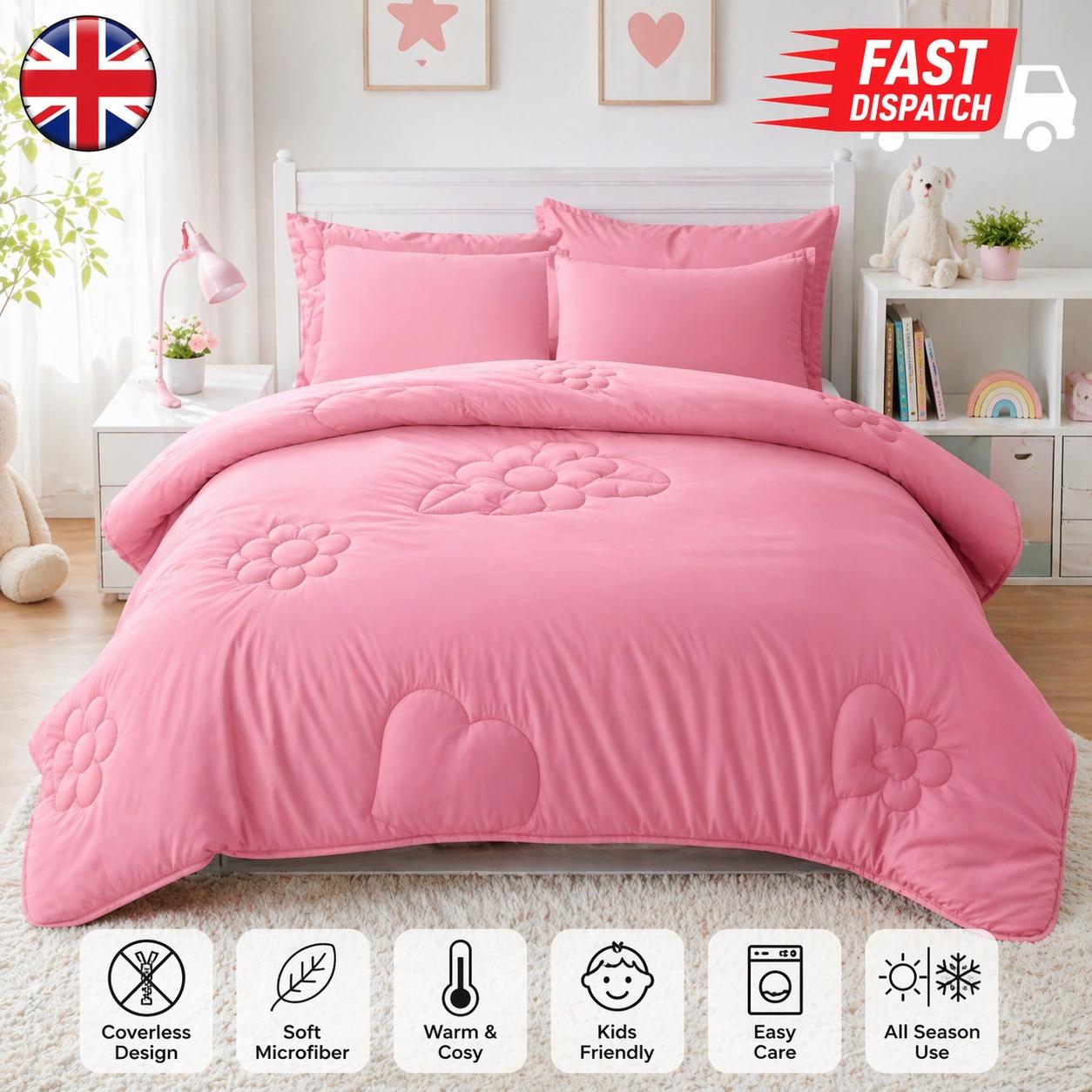Kids Coverless 10.5 TOG Quilts Single Duvet 135cm x 200cm Double Duvet 200cm x 200cm Girls Boys Gamer Design Quilts with Pillowcases