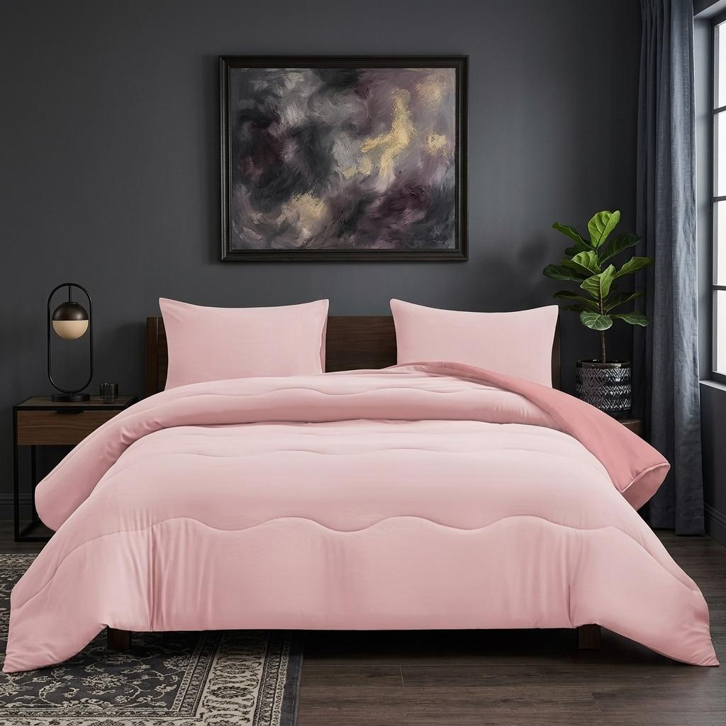 10.5 Tog Coverless Reversible Microfiber Duvet Set With Pillowcase – Single, Double, King – Soft, Breathable and Lightweight All-Season Quilt with Pillowcase – Machine Washable Bedding