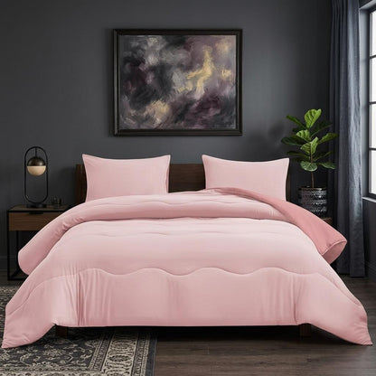 10.5 Tog Coverless Reversible Microfiber Duvet Set With Pillowcase – Single, Double, King – Soft, Breathable and Lightweight All-Season Quilt with Pillowcase – Machine Washable Bedding