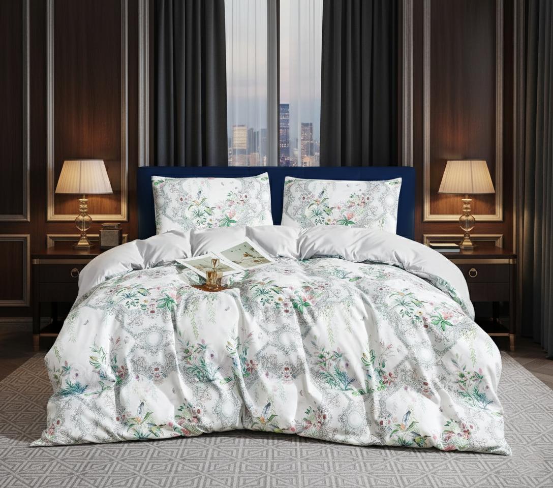 Floral Duvet Cover Set 3 Piece Double & King Size Soft Microfiber Bedding Set with 2 Pillowcases Floral Bed Linen Quilt Cover UK