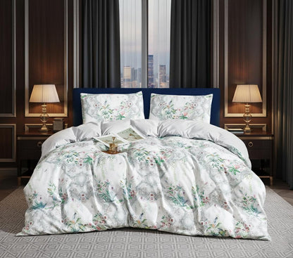 Floral Duvet Cover Set 3 Piece Double & King Size Soft Microfiber Bedding Set with 2 Pillowcases Floral Bed Linen Quilt Cover UK