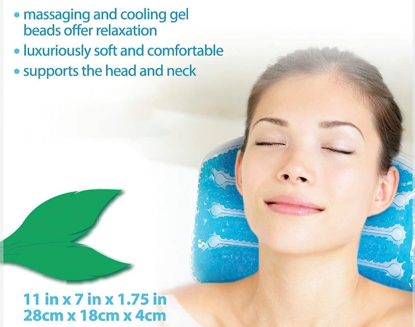 Cooling Gel Spa Bath Pillow with Suction Cups Soft Neck & Shoulder Support Headrest for Bathtub & Home Spa Relaxation
