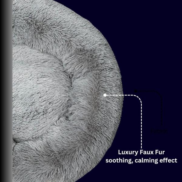 Pet Small Pet Bed Anti-Anxiety Dog Bed Soft Plush Shaggy Calming Cat Bed Non Slip Base Hypoallergenic Machine Washable Joint Support For Small Cats & Dogs