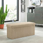 Ribbed Velvet Storage Ottoman Box with Lid – Foldable Footstool Seat & Home Storage Chest Large Size, 5 Colours)