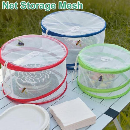 Reusable Pop Up Food Covers Set of 3 Collapsible Mesh Food Cover with Handle Fly & Insect Protection for Kitchen BBQ Picnic & Outdoor Dining