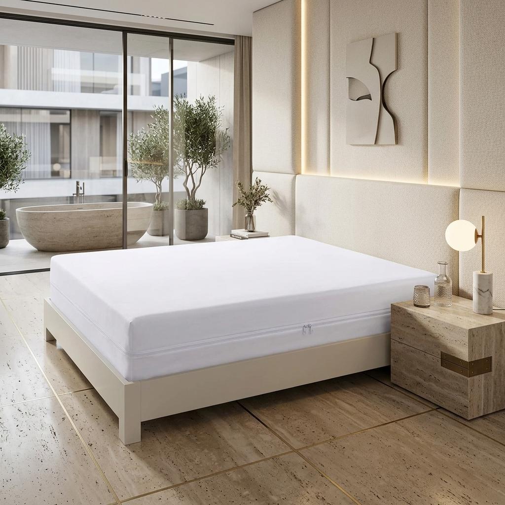 Waterproof Zipped Mattress Protector Full Encasement Mattress Cover Anti-Allergen Single Double King Super King