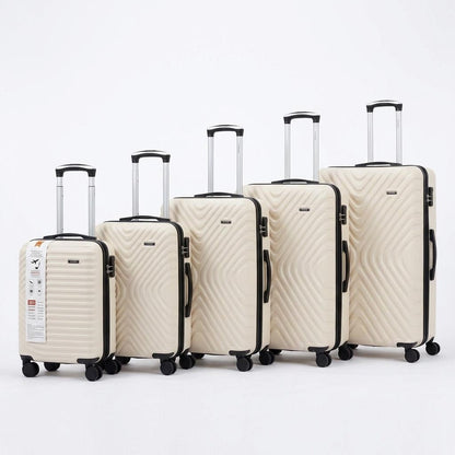5 Piece Hard Shell Luggage Set with 360° Spinner Wheels, Combination Lock, Lightweight Travel Suitcase Set 18/20/26/29/32 Inch