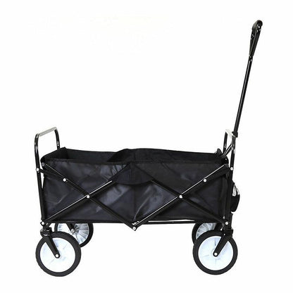 Heavy Duty Foldable Wagon Cart with 4 Wheels Collapsible Utility Trolley for Shopping, Camping, Beach, Garden & Festivals Portable 80KG Capacity