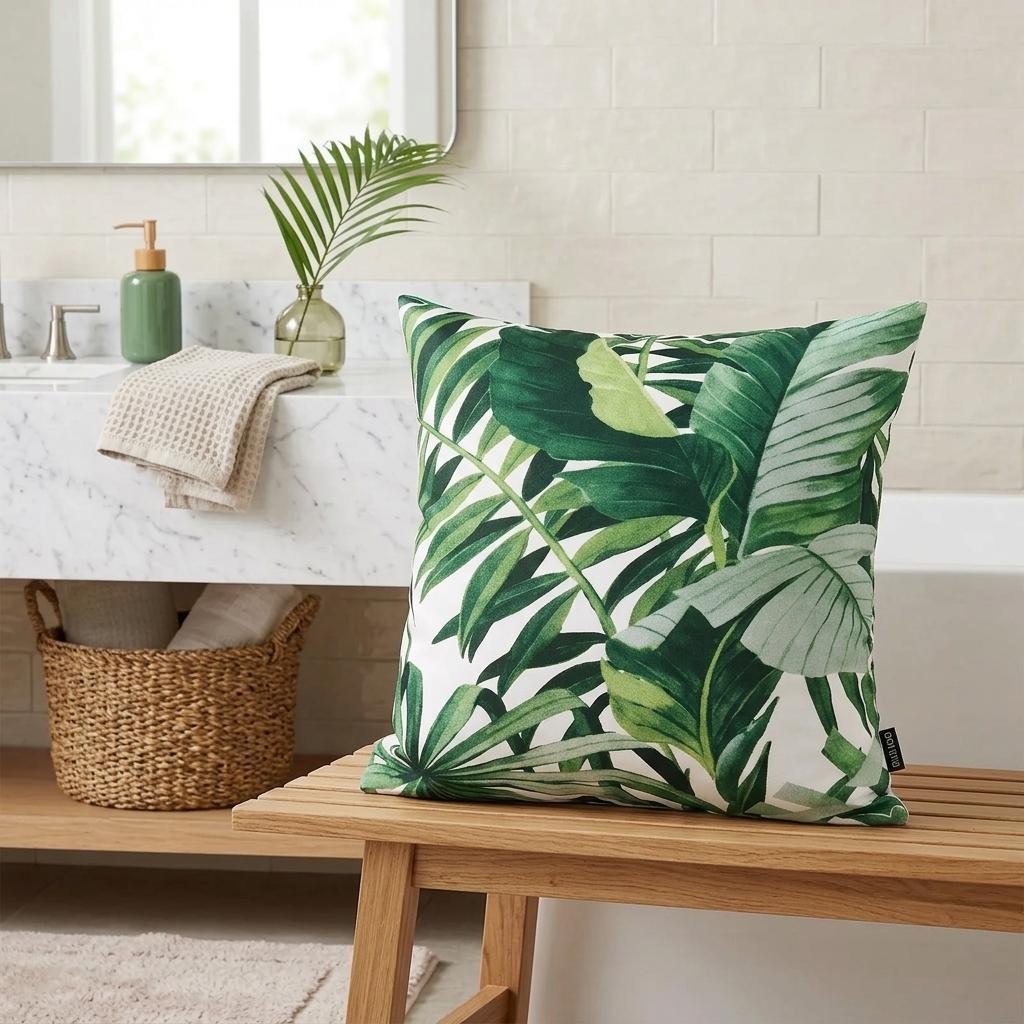 Waterproof Filled Outdoor Cushion 43x43cm Reversible Scatter Cushion Garden Patio Sofa Seat Cushion Indoor Outdoor Decorative Cushion