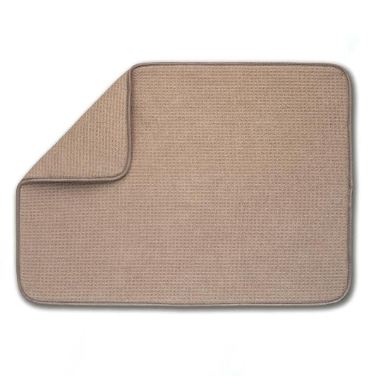 Dish Drying Mat Microfibre Supfer Soft Extra Absorbent Non-Slip Kitchen Dish Drying Draining Mats for Kitchen Counter Brown, 2 Pack