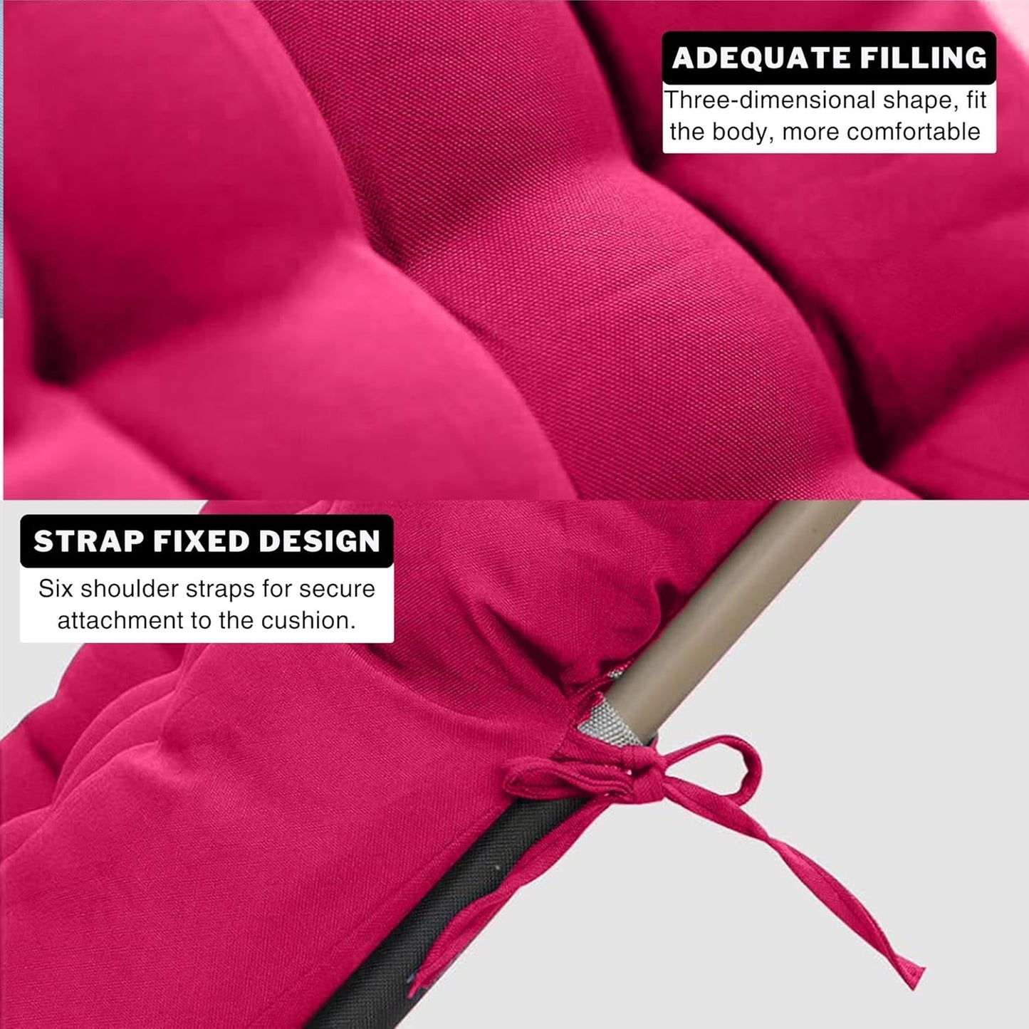 Extra Thick 8Cm Full Length Zero Gravity Chair Only Cushion Soft Padded Seat with Ties Quilted & Breathable Fabric for Recliners Patio Chairs Garden Loungers (170 x 53 x 8 cm)