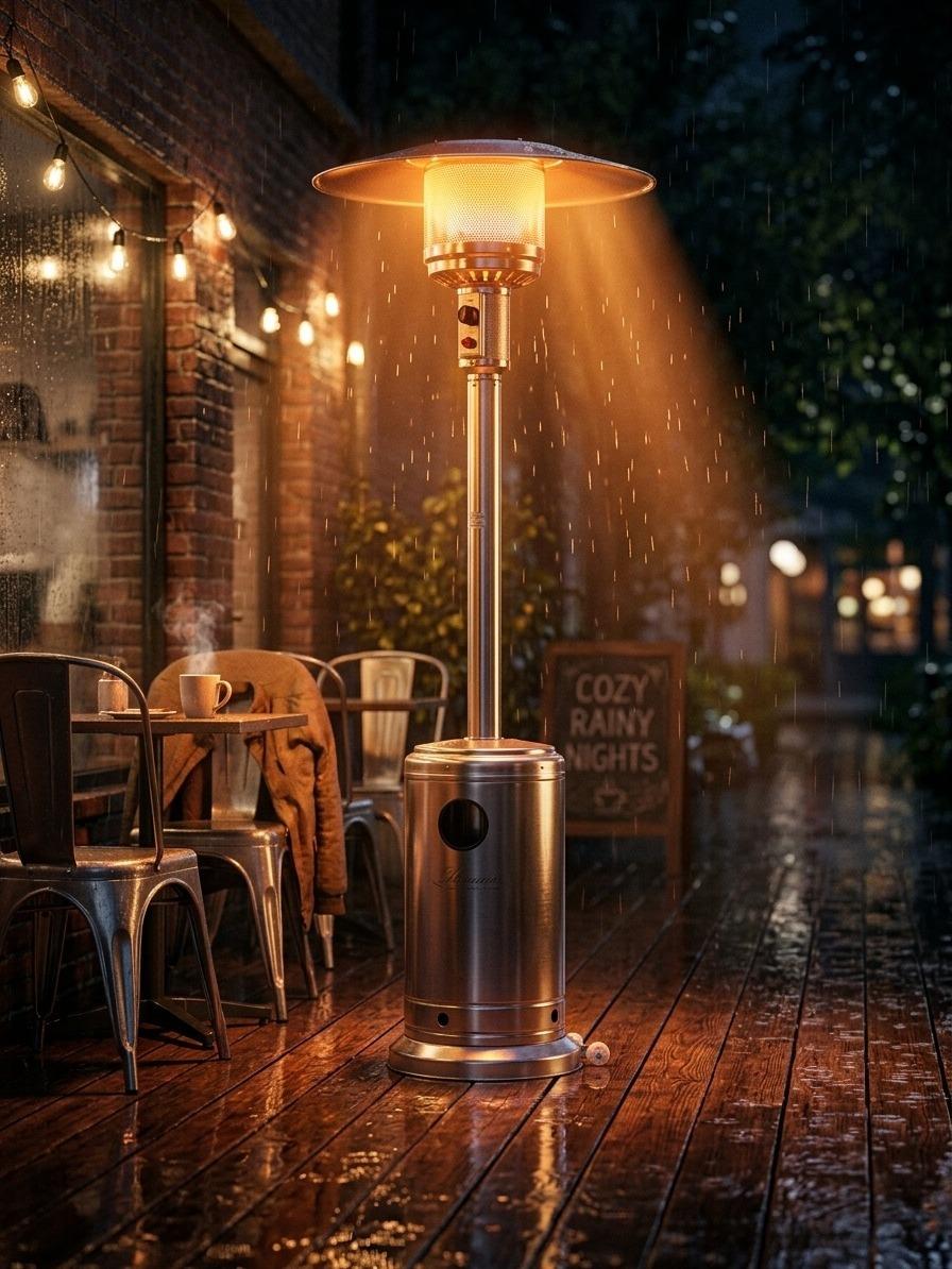 Outdoor Freestanding Gas Patio Heater with Adjustable Heat Control & Easy Ignition – Garden Terrace Outdoor Standing Heater for Patio, Balcony & Backyard Heating