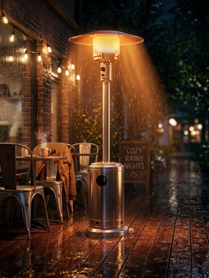 Outdoor Freestanding Gas Patio Heater with Adjustable Heat Control & Easy Ignition – Garden Terrace Outdoor Standing Heater for Patio, Balcony & Backyard Heating