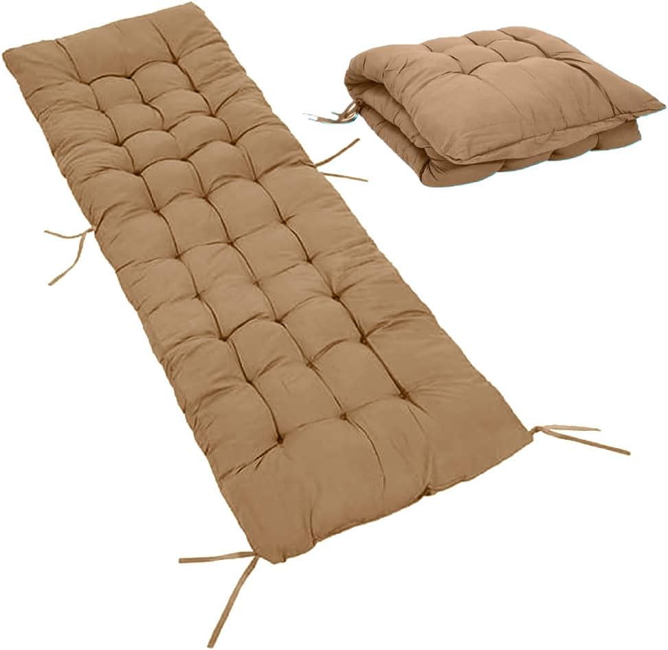 Extra Thick 8Cm Full Length Zero Gravity Chair Only Cushion Soft Padded Seat with Ties Quilted & Breathable Fabric for Recliners Patio Chairs Garden Loungers (170 x 53 x 8 cm)