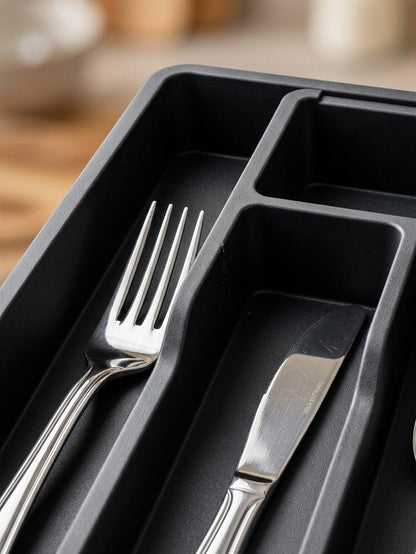 Adjustable Kitchen Cutlery Organiser Tray Expandable Drawer Storage for Utensils, Cutlery & Tableware Lightweight Plastic