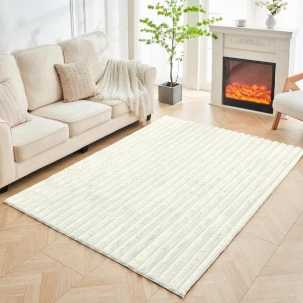 Luxury Faux Fur Rug – Soft Plush Shaggy Carpet, Carved Design Acrylic Area Rug for Living Room & Bedroom (120x170cm / 160x230cm)