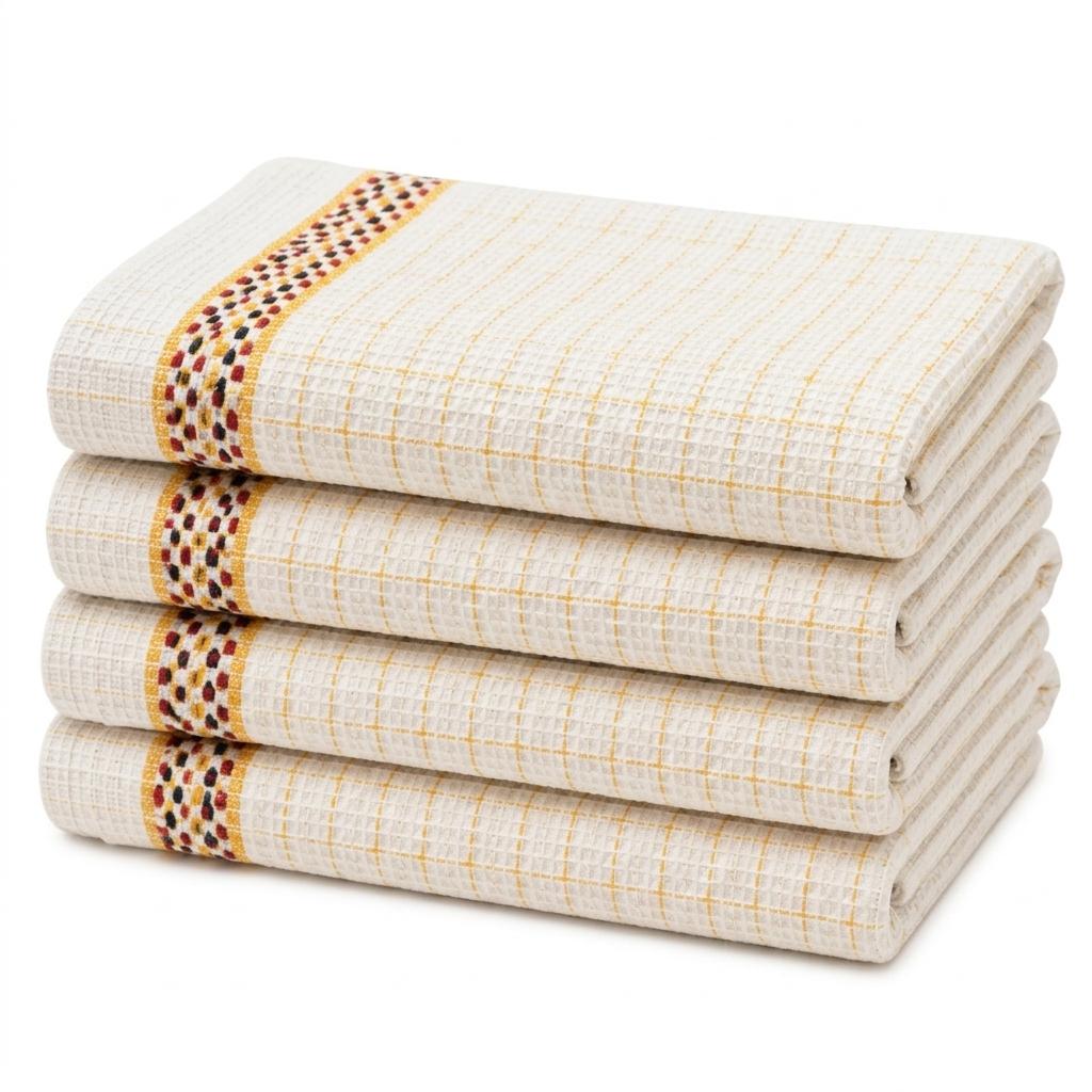 Cotton Waffle Weave Tea Towels Set of 4 Soft Absorbent Kitchen Towels for Drying Dishes and Cleaning