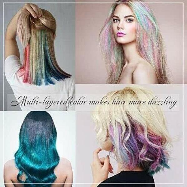 6 Pack Temporary Hair Colour Chalk Combs Washable Hair Dye Comb Set for Kids & Adults DIY Hair Colour for Parties Festivals & Cosplay