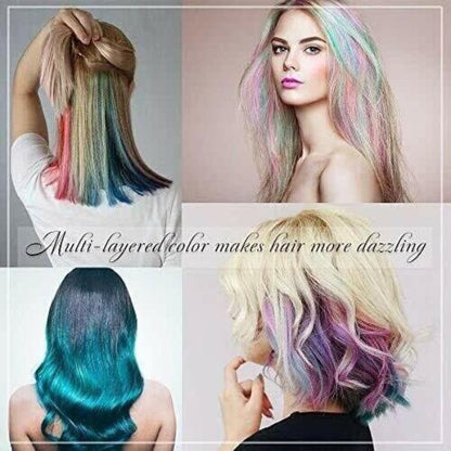 6 Pack Temporary Hair Colour Chalk Combs Washable Hair Dye Comb Set for Kids & Adults DIY Hair Colour for Parties Festivals & Cosplay