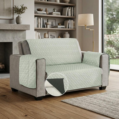 Quilted Sofa Cover Non Slip 1 2 3 Seater Couch Protector Reversible Washable Furniture Cover Pet & Kids Friendly 5 colors available