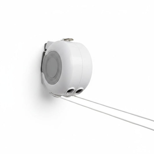 26m Dual Retractable Washing Line Wall Mounted Clothes Airer Indoor Outdoor Heavy Duty Space Saving Laundry Dryer Auto Lock System