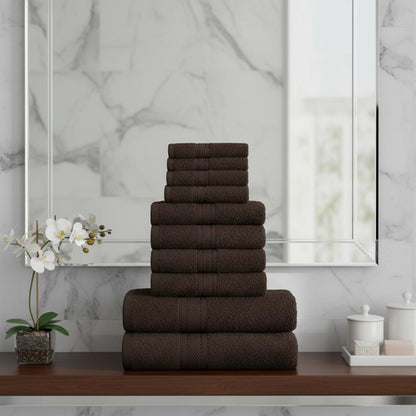 10 Pieces Premium Egyptian Cotton Towel Bale set Hotel Quality Face Hand & Bath Towels Soft & Absorbent 500GSM