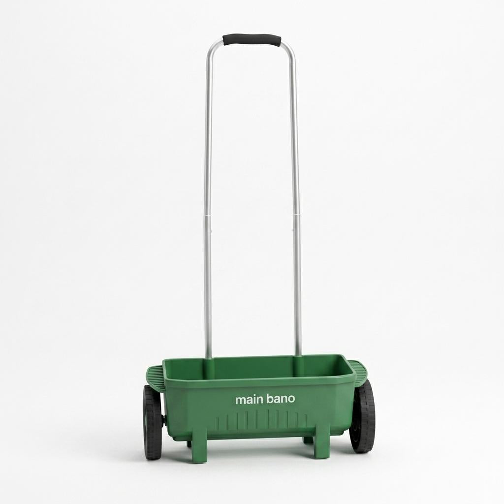 12L Lawn Seed Spreader Rotary Garden Fertiliser & Salt Spreader with Adjustable Flow Rate, Long Aluminium Handle & Protective Rain Cover