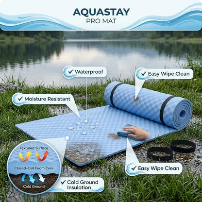Camping Mat Waterproof EVA Foam Sleeping Mat 180x50x1.5cm Lightweight Roll Up Yoga Exercise Mat with Elastic Straps for Hiking Travel