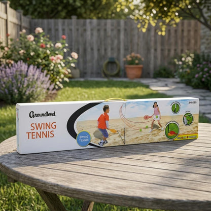 Garden Swing Tennis Ball Game Set Adjustable Height Outdoor Family Garden Game for Kids & Adults with Stable Base