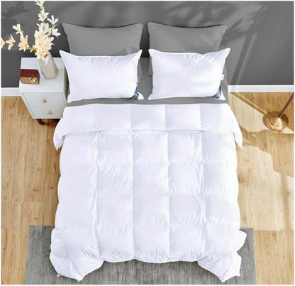13.5 Tog Duck Feather & Down Duvet All Seasons Quilt with Anti-Dust Mite Down-Proof Cover Soft Warm & Machine Washable