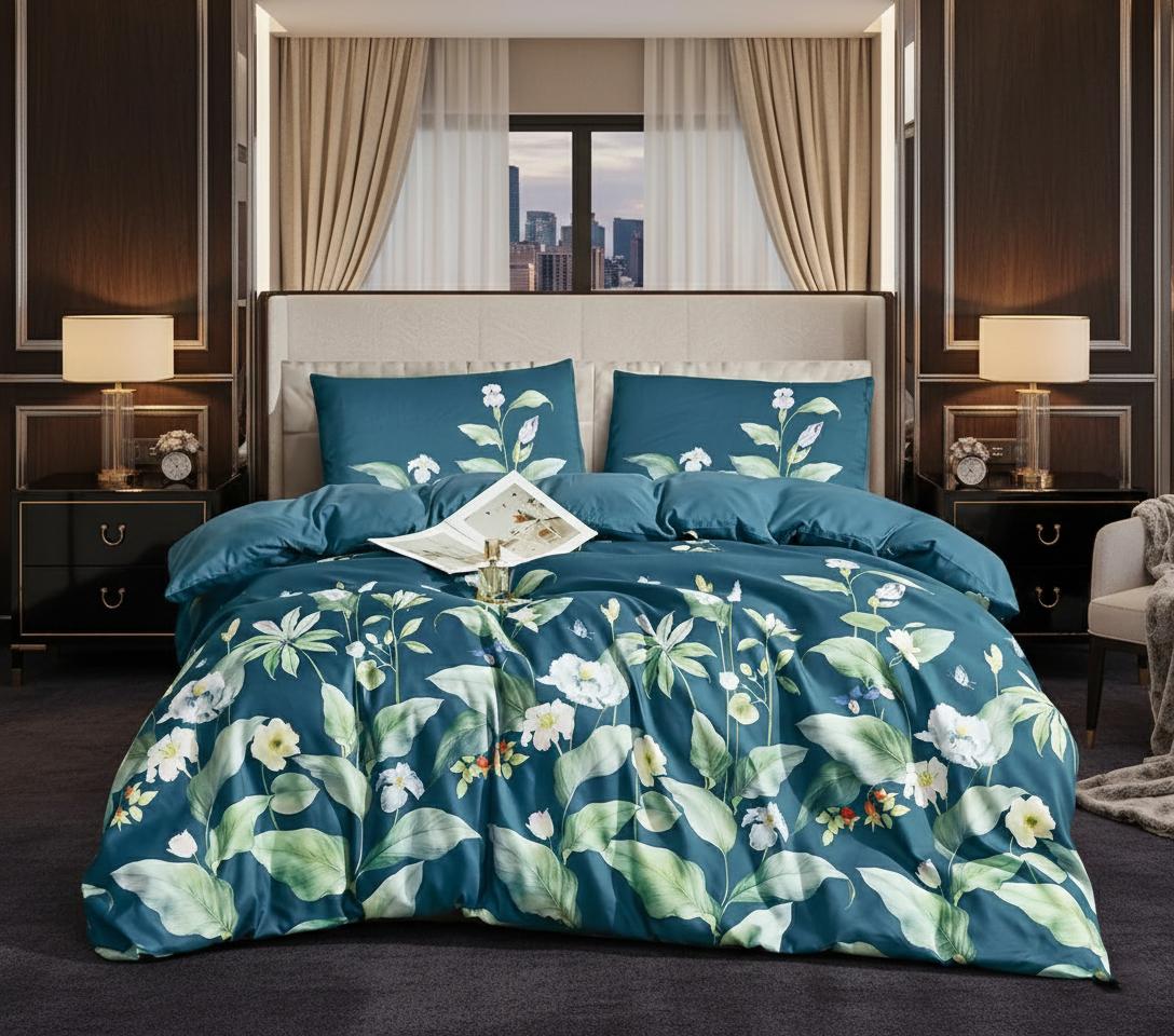 Floral Duvet Cover Set 3 Piece Double & King Size Soft Microfiber Bedding Set with 2 Pillowcases Floral Bed Linen Quilt Cover UK