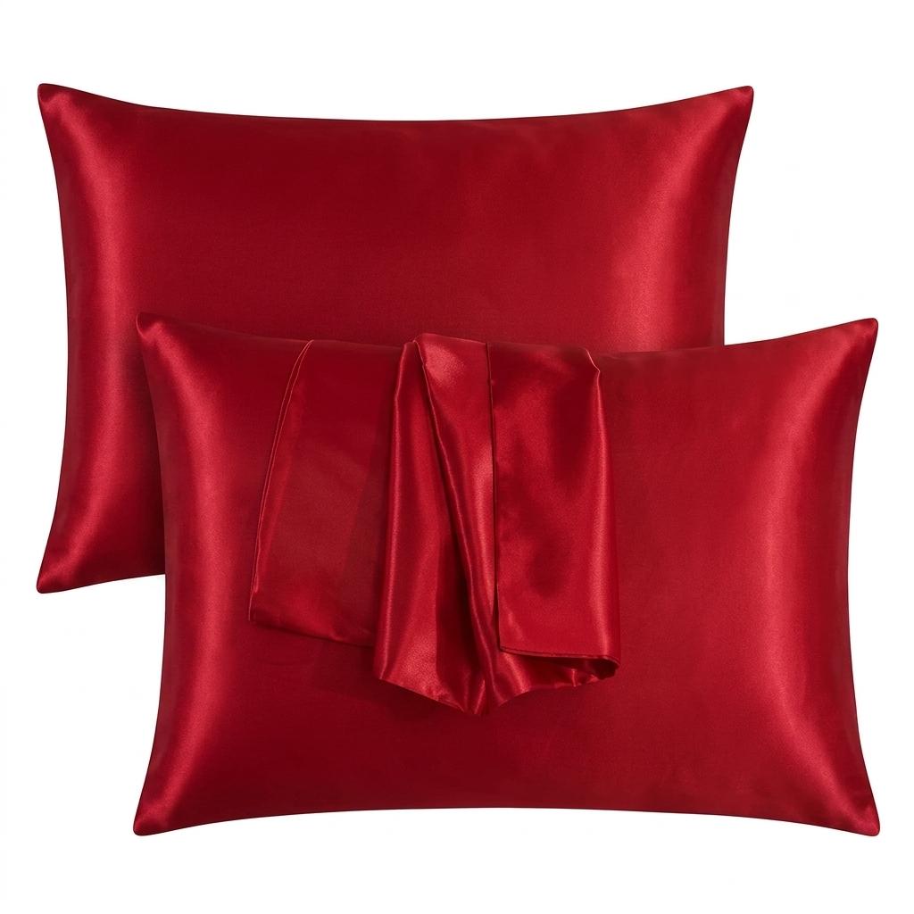 Satin Silk Pillowcases for Hair and Skin 2 Pack Standard Size 50x75cm Envelope Closure Pillow Case