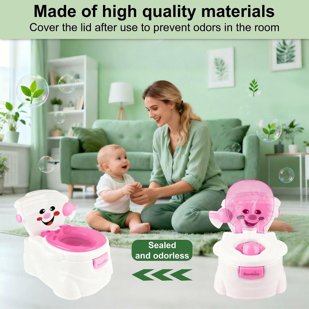 Mini Toilet Potty for Toddlers Realistic Training Seat with Removable Bucket & Lid Kids Potty Training Chair Pink or Blue