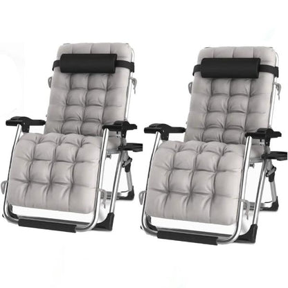 Extra Wide Gravity Chairs with cushion, 1/2  pack Deep Filled Cushions, Rust Proof, Lightweight Frame, Reclining, Includes Side Tray