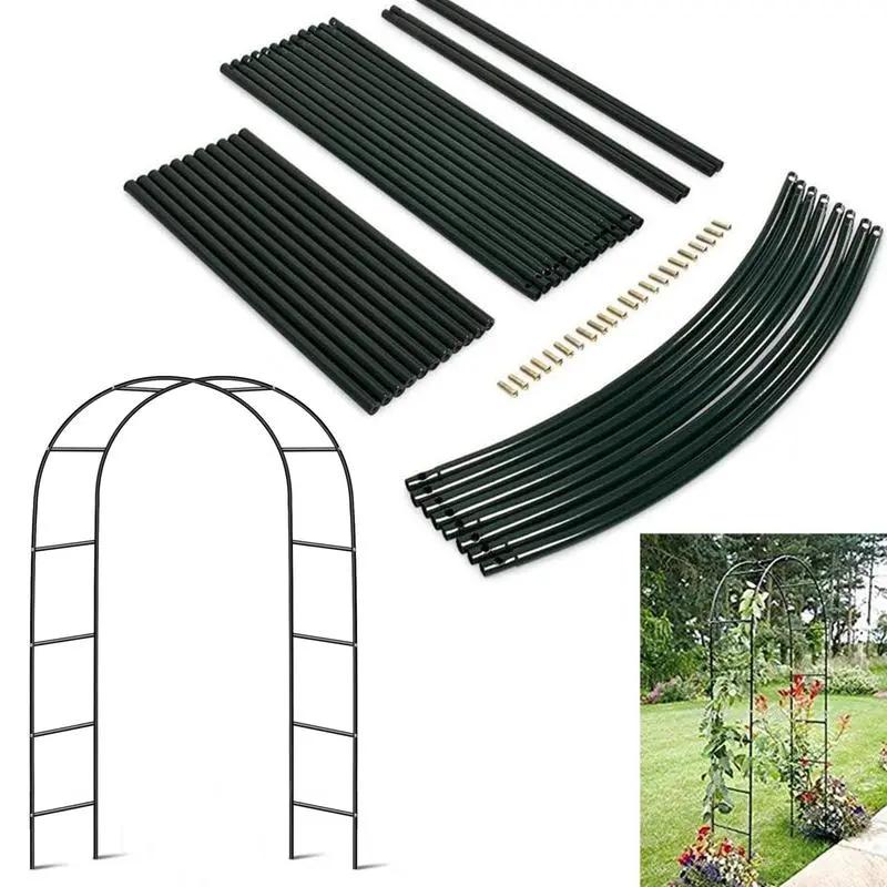 2.4M Garden Arch Trellis Metal Tubular Frame Climbing Plant Archway Arbour