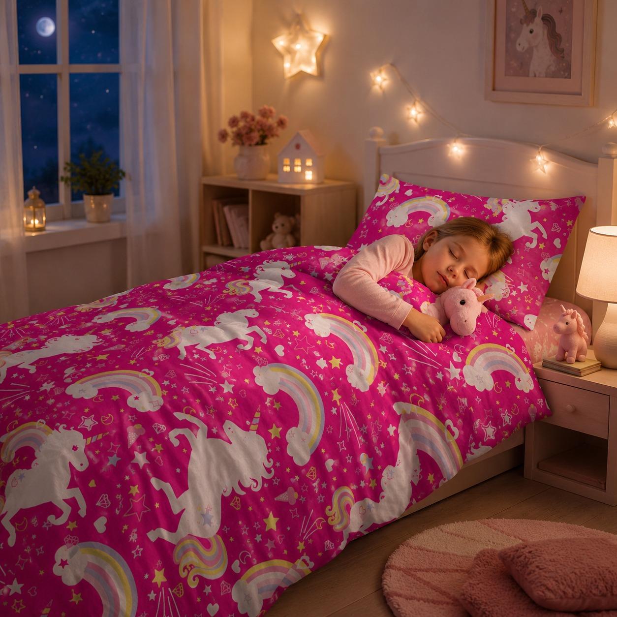 Coverless Duvet Set 10.5 Tog Reversible Quilted Bedding with Pillowcases Unicorn & Gamer Design Single Double Bed Set