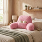 Plush Teddy Fleece Reading Pillow with Armrests & Pocket – Soft Backrest Cushion