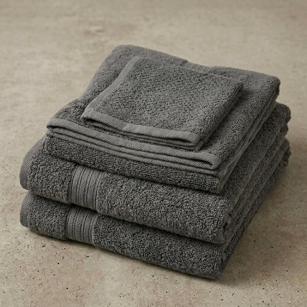 8 Piece Cotton Towel Set with 2 Bath Towels, 2 Hand Towels & 4 Wash Cloths, Soft Bathroom Towel Bundle, Machine Washable